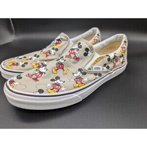 Vans Mickey Mouse Slip-On Shoes - Gray, Red, Yellow, Black